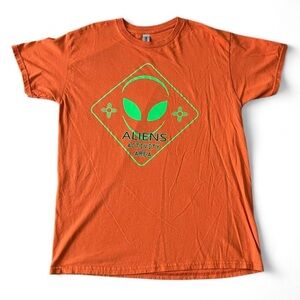 Orange Alien Graphic T-Shirt
